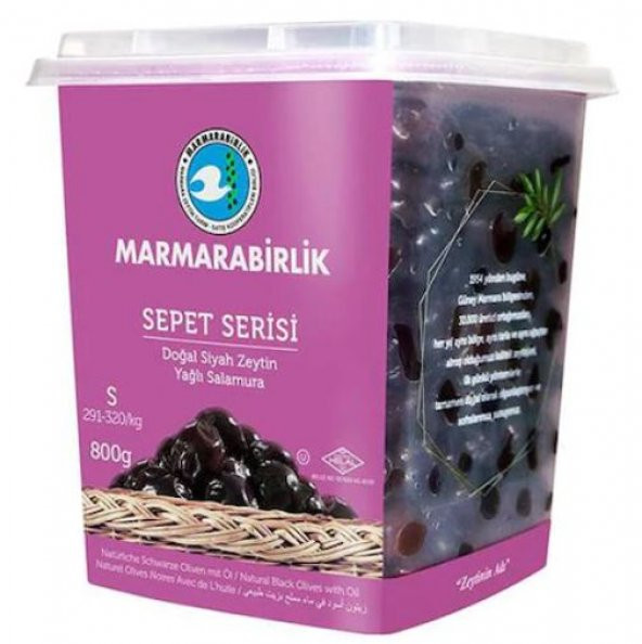 Marmarabirlik Sepet Serisi 291-320 KB S Siyah Zeytin Kutu 3 x 800 G