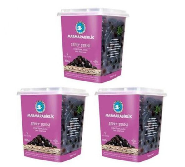 Marmarabirlik Sepet Serisi 291-320 KB S Siyah Zeytin Kutu 3 x 800 G - 2