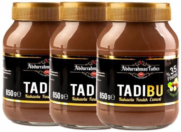 Abdurrahman Tatlıcı Tadıbu Kakaolu Fındık Ezmesi 3 x 850 G