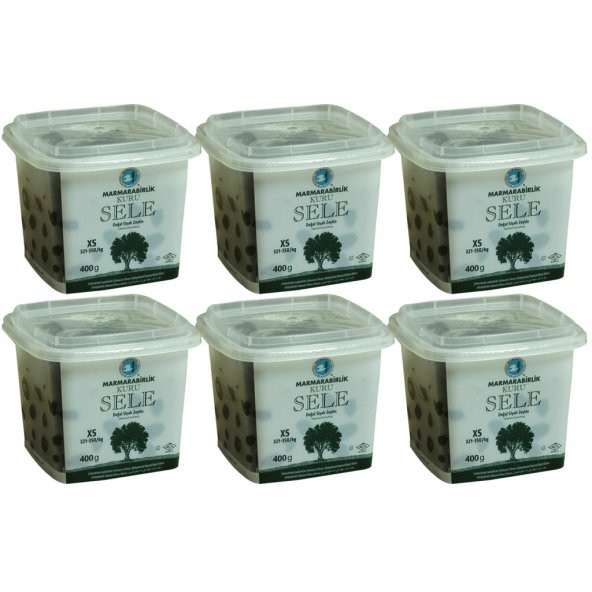 Marmarabirlik Kuru Sele 321-350 KB XS Siyah Zeytin Kutu 6 x 400 G - 2
