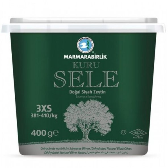 Marmarabirlik Kuru Sele 381-410 KB 3XS Siyah Zeytin Kutu 400 G