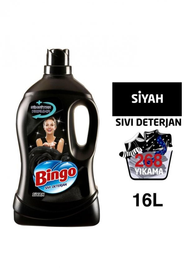 Bingo Siyah Sıvı Bakım Çamaşır Deterjanı 4 lt 4lü