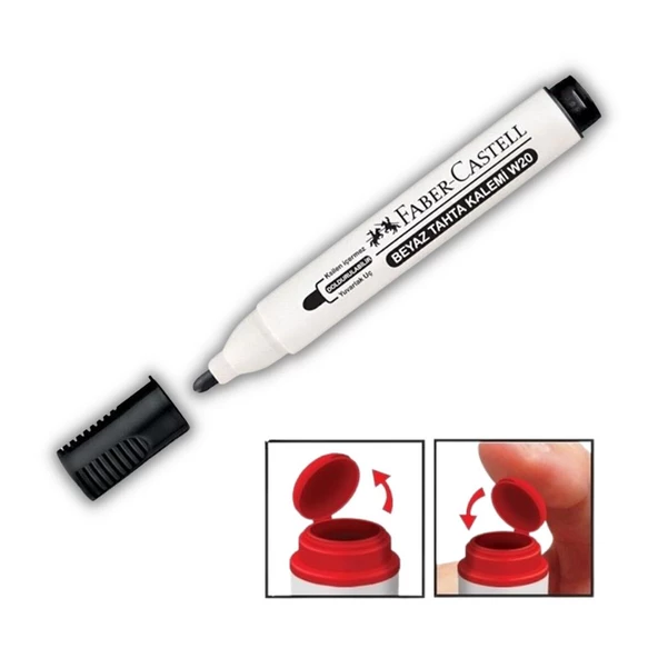 Yazı Tahta Kalemi Doldurulabilir ve Silinebilir w-20 1 Adet Faber Yazı Tahta Kalemi - 7