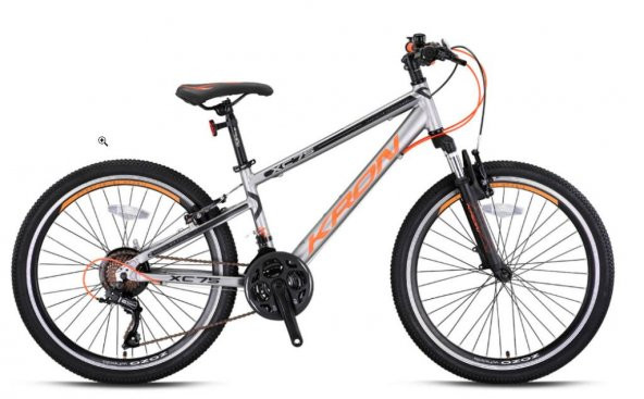 Kron XC 75 MD 24 Jant 21 Vites Erkek Çocuk Bisikleti Mat Titanyum-Neon Turuncu-Mat Siyah