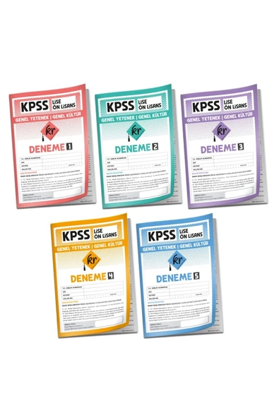KPSS Lise Ön Lisans Genel Yetenek Genel Kültür 5li Deneme Paketi KR Akademi Yayınları ürün görseli 1