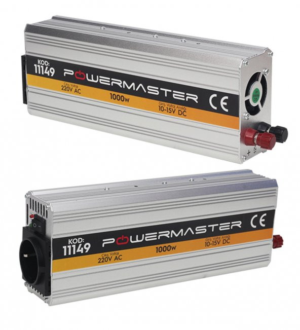 POWERMASTER PM-11149 12 VOLT 1000 WATT MODIFIED SINUS İNVERTER ürün görseli