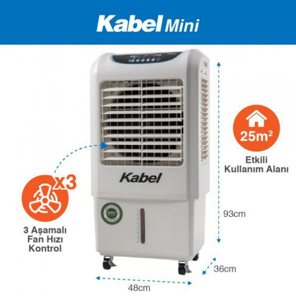 Kabel 26 L Su Tanklı Mini Evaporatif Soğutucu Vantilatör - 4