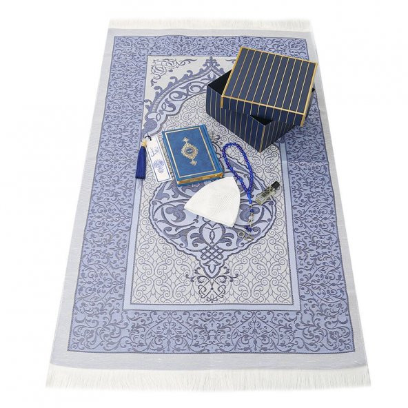 Mühürlü Kuran-ı Kerim (Çanta Boy 12x16 cm) & Erkek Esans & Erkek Tesbih 33lü & Takke & Kitap Ayracı & Seccade - 2