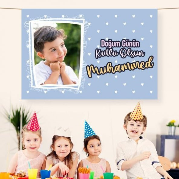 Doğum Günü Saten Kumaş Pankart 100x150 cm-7 ürün görseli