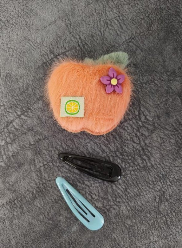 Elma Meyveli Renkli Peluş Çıt Çıt Toka 11420 ürün görseli