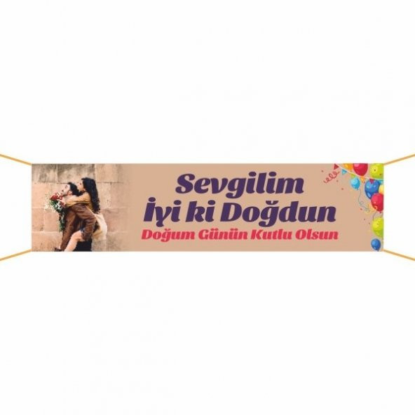 Doğum Günü Pankartı (Sevgilim)-3 75x300 cm