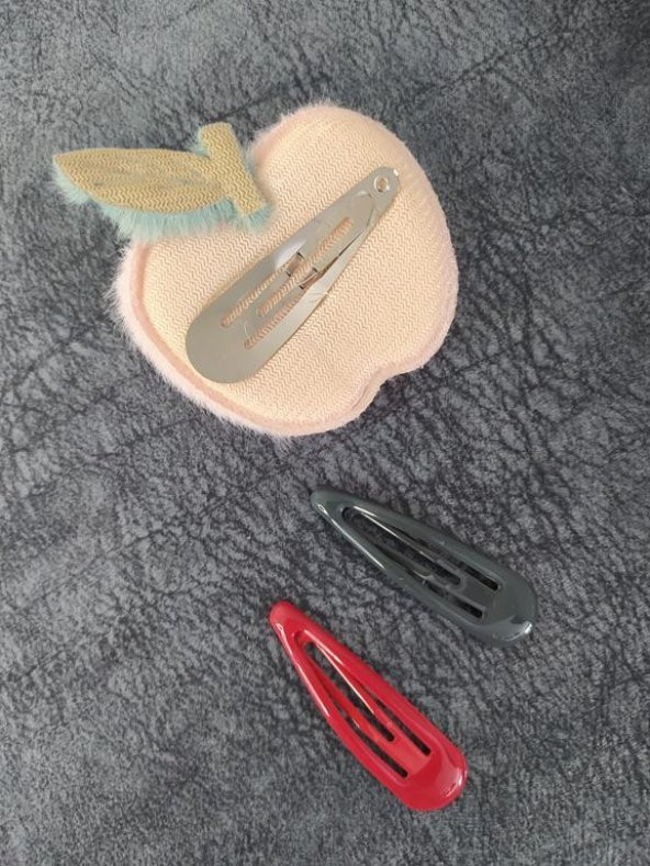 Elma Meyveli Renkli Peluş Çıt Çıt Toka 11435 - 2