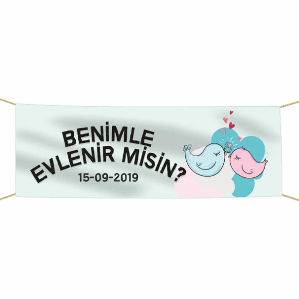 Benimle Evlenir misin? Kumaş Pankart