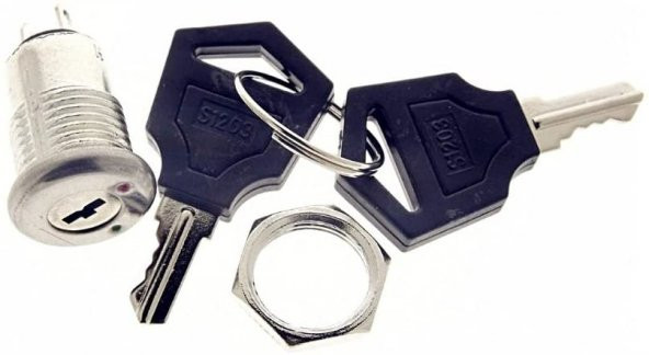 12mm Elektronik Anahtarlı Aç Kapa Kilidi - 1/2 Key Switch SPST