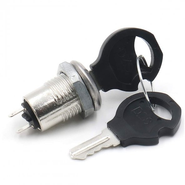 12mm Elektronik Anahtarlı Aç Kapa Kilidi - 1/2 Key Switch SPST - 5