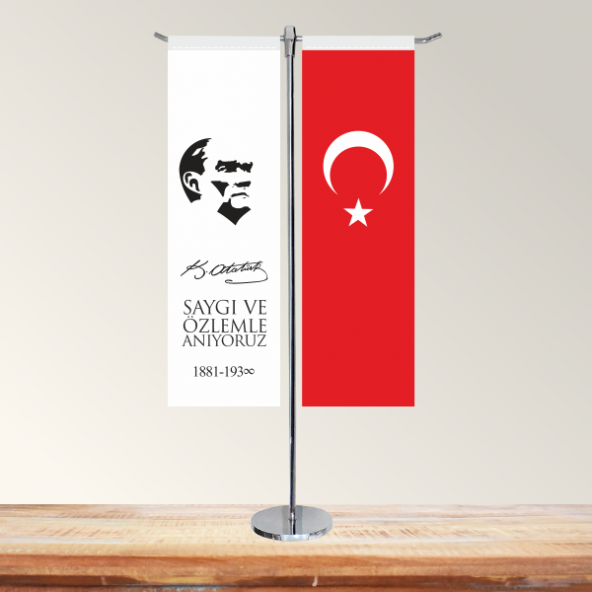 10 Kasım T Masa Bayrağı (Direkli)-10