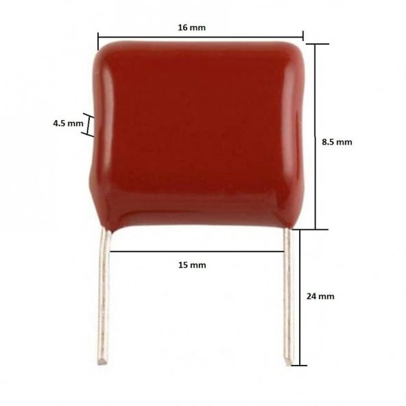 100nF 400V Damla Tipi Polyester Kondansatör 15mm - 500 Adet - 2