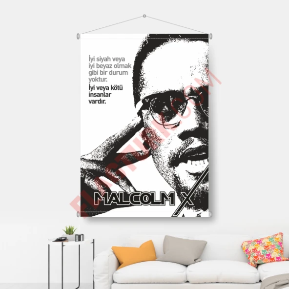 Malcolm X Bayrağı 70x100 - Resim 2