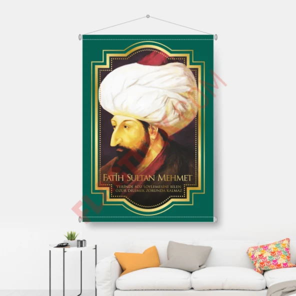 Fatih Sultan Mehmet Bayrağı 70x100 - Resim 3