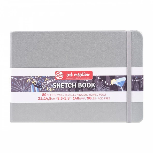 TAC SKETCHBOOK SHINY SILVER 21X15 140GR