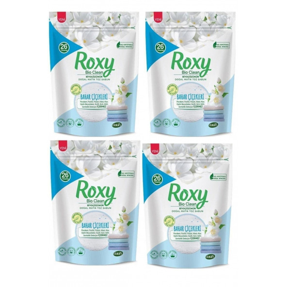 Dalan Roxy Bio Clean Doğal Matik Toz Sabun Bahar Çiçekleri 800 Gr X 4 Adet