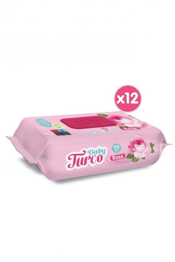 Baby Turco Gül Kokulu Islak Bebek Havlusu 12x90 Adet - 2