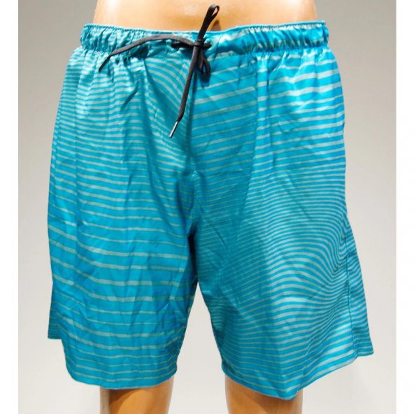 Erkek Boardshort Şort Mayo Kısa Deniz Havuz Astarlı Short Mavi OLAIAN