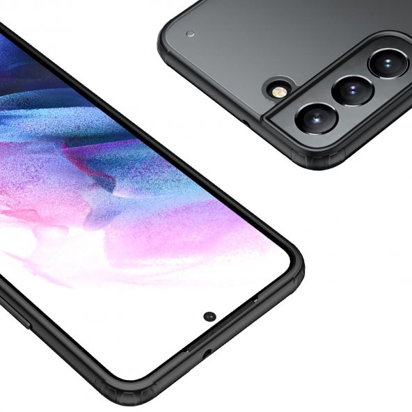 KNY Samsung Galaxy S22 Plus Kılıf Silikon Kenarlı Buzlu Volks Kapak Lacivert - 2