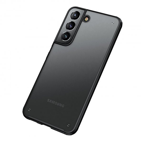 KNY Samsung Galaxy S22 Plus Kılıf Silikon Kenarlı Buzlu Volks Kapak Lacivert - 4