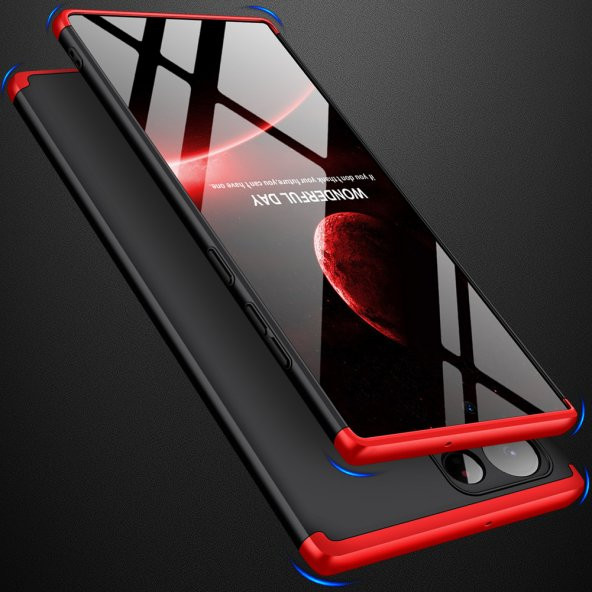 KNY Samsung Galaxy S22 Ultra Kılıf 3 Parça 360 Ays Kapak Kırmızı - 4