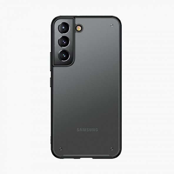 KNY Samsung Galaxy S22 Plus Kılıf Silikon Kenarlı Buzlu Volks Kapak Lacivert - 5