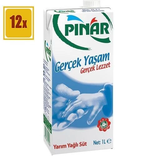 Pınar Süt Yarım Yağlı 1 Lt 12'lü