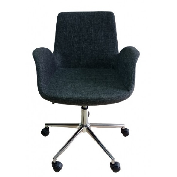 Çalışma Sandalyesi Ofis Koltuğu Döküm Süngerli Krom Yıldız Ayaklı