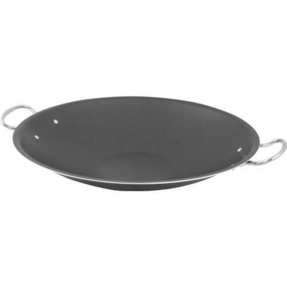İçi dışı 3 Kat Teflon Kaplama 45cm Alüminyum Kavurma Bazlama Sacı Yapışmaz saplı Saç Kavurma Tavası - 1