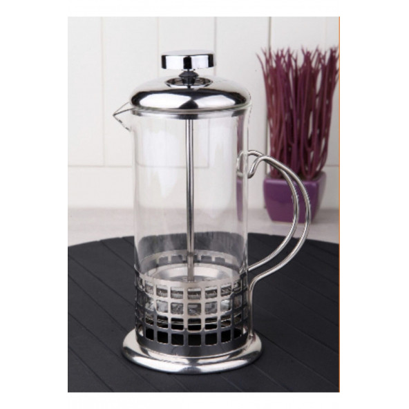 French Press Lüx 350 Ml. Borasilikat Cam, Bitki Çayı, Kahve Demliği