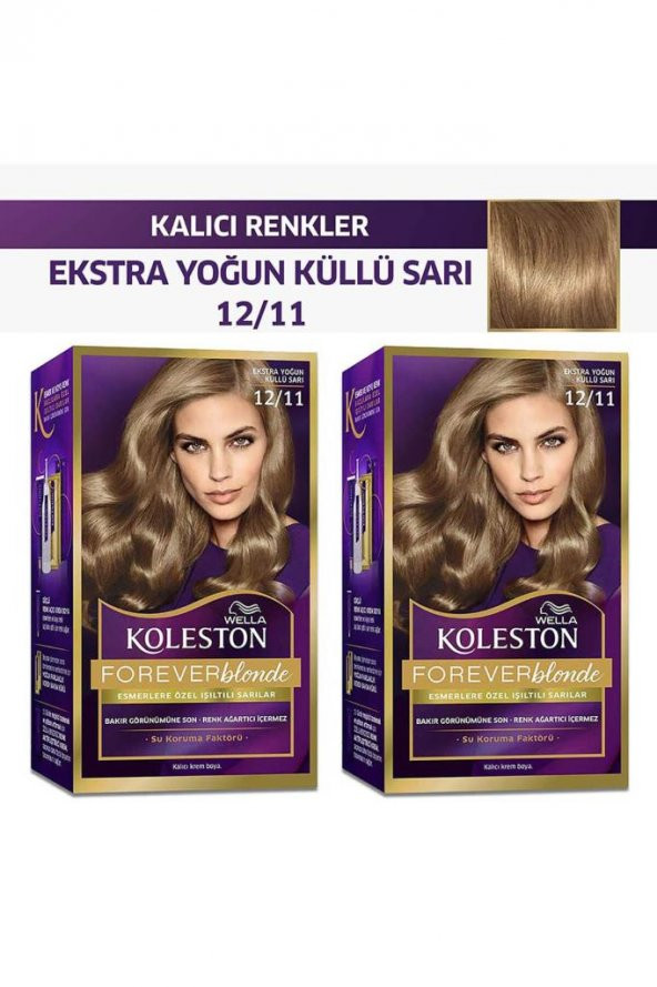 Koleston Kit Saç Boyası 12/11 Yoğun Küllü Sarı 2 x Paket
