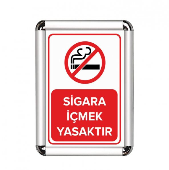 Sigara İçmek Yasaktır A3 Cerceveli Uyarı ve Yönlendirme Levhası