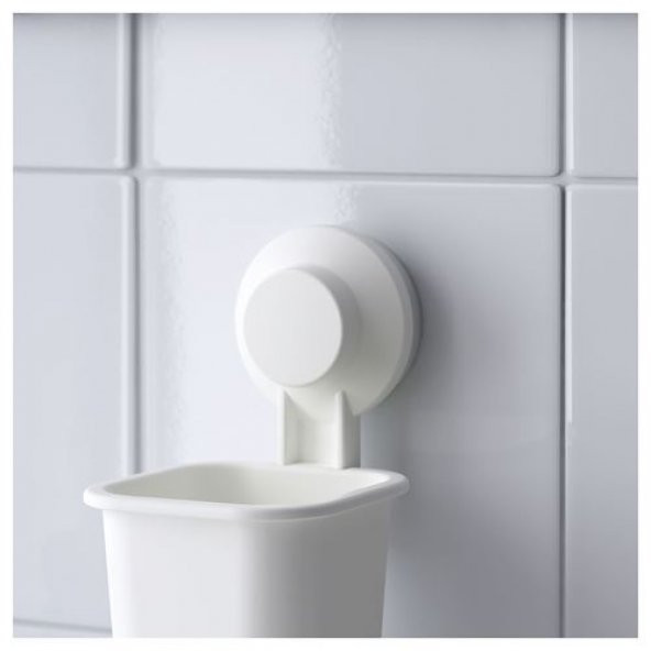 Diş Fırçalık Vantuzlu Banyo Diş Fırçalığı MeridyenDukkan Beyaz Renk - 3