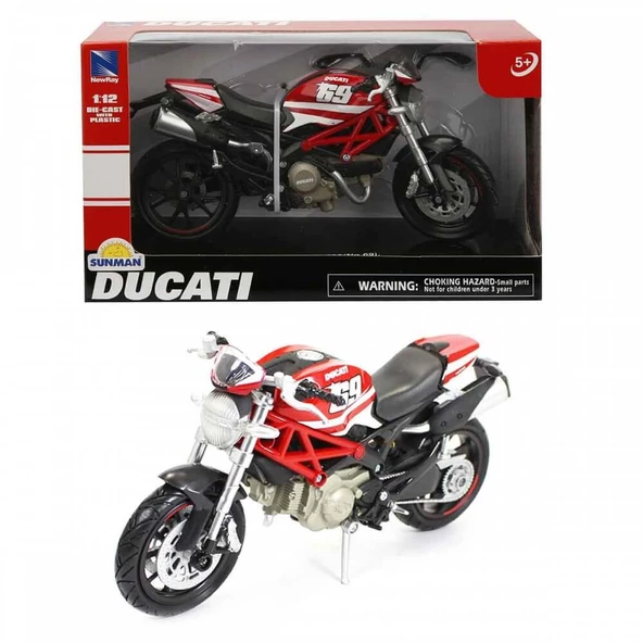 Ducati Monster 796 N.69 Model Motorsiklet 1/12 Ölçek - Kırmızı