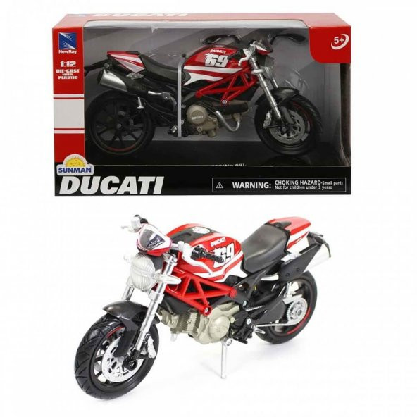Ducati Monster 796 N.69 Model Motorsiklet 1/12 Ölçek - Kırmızı