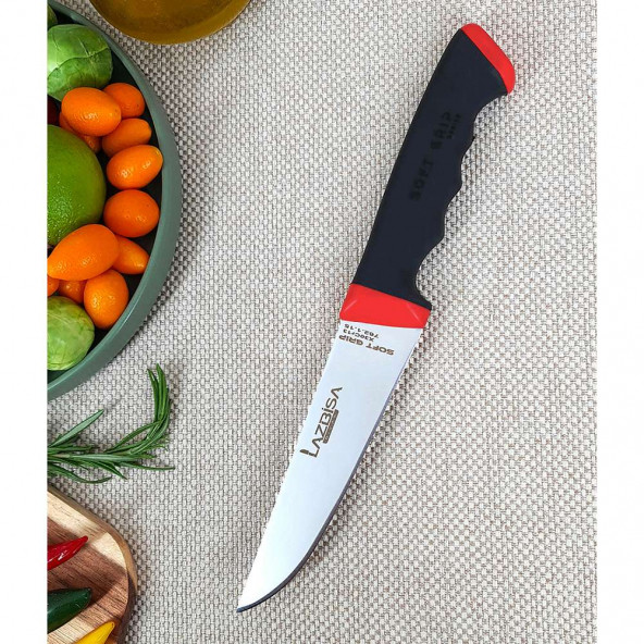 Lazbisa Soft Grip Mutfak Bıçak Et Ekmek Sebze Meyve Bıçak ( No: 3 ) ( ABS Kaymaz Sap )