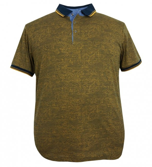 Erkek Büyük Beden Battal Boy Jakarlı Süprem Polo Yaka Tişört