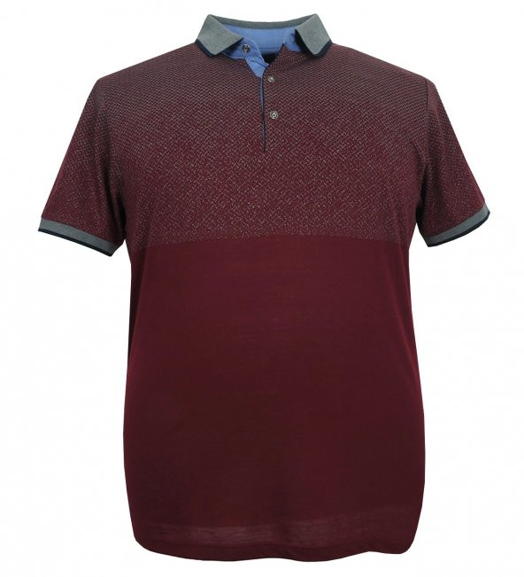 Erkek Büyük Beden Battal Boy Jakarlı Süprem Polo Yaka Tişört - 2