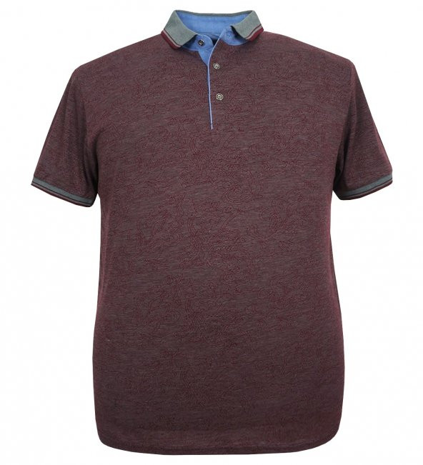 Erkek Büyük Beden Battal Boy Jakarlı Süprem Polo Yaka Tişört - 4