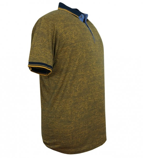 Erkek Büyük Beden Battal Boy Jakarlı Süprem Polo Yaka Tişört - 7