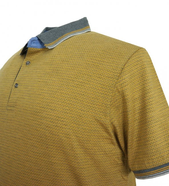 Erkek Büyük Beden Battal Boy Jakarlı Süprem Polo Yaka Tişört - 8