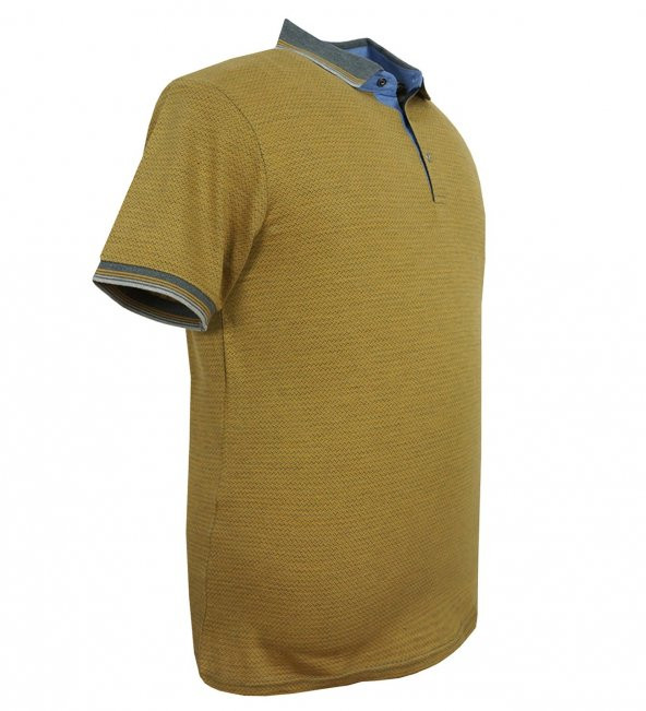 Erkek Büyük Beden Battal Boy Jakarlı Süprem Polo Yaka Tişört - 10