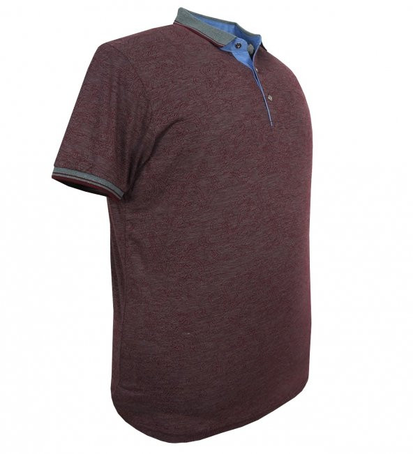 Erkek Büyük Beden Battal Boy Jakarlı Süprem Polo Yaka Tişört - 11