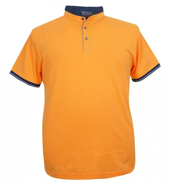 Erkek Büyük Beden Battal Boy Likralı Hakim Yaka Tişört - 4