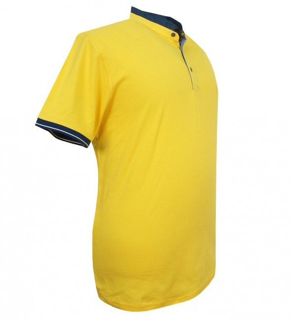 Erkek Büyük Beden Battal Boy Likralı Hakim Yaka Tişört - 6